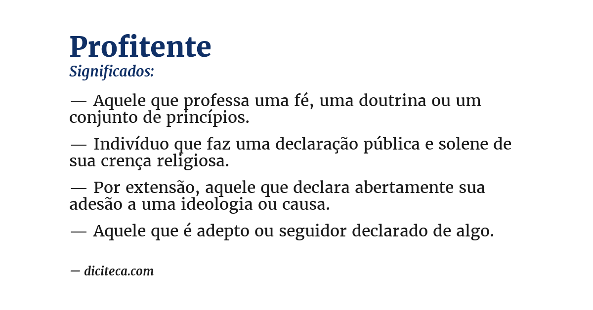 Significado de profitente