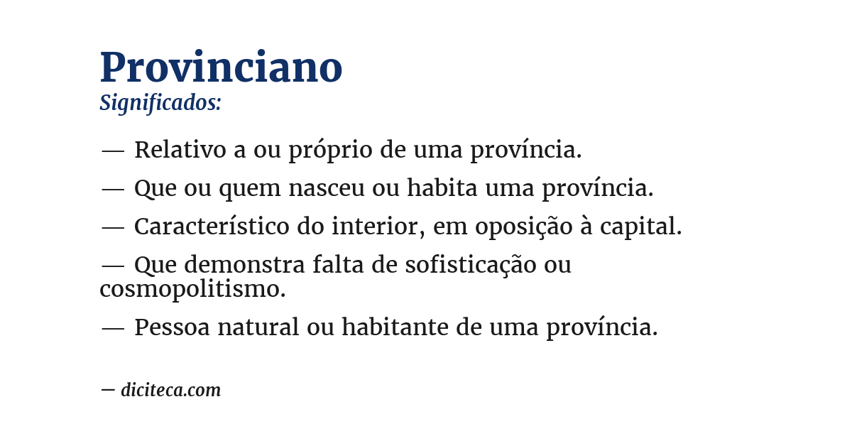 Significado de provinciano