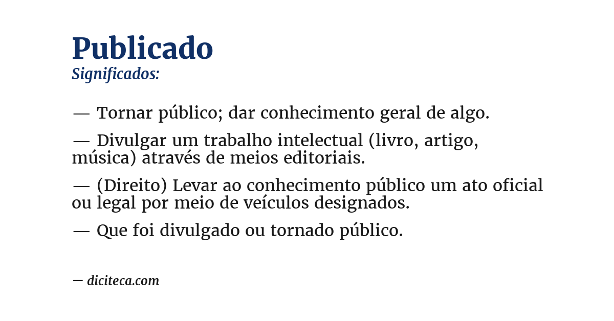 Significado de publicado