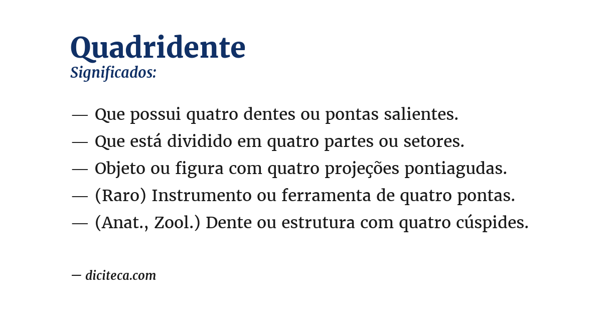 Significado de quadridente