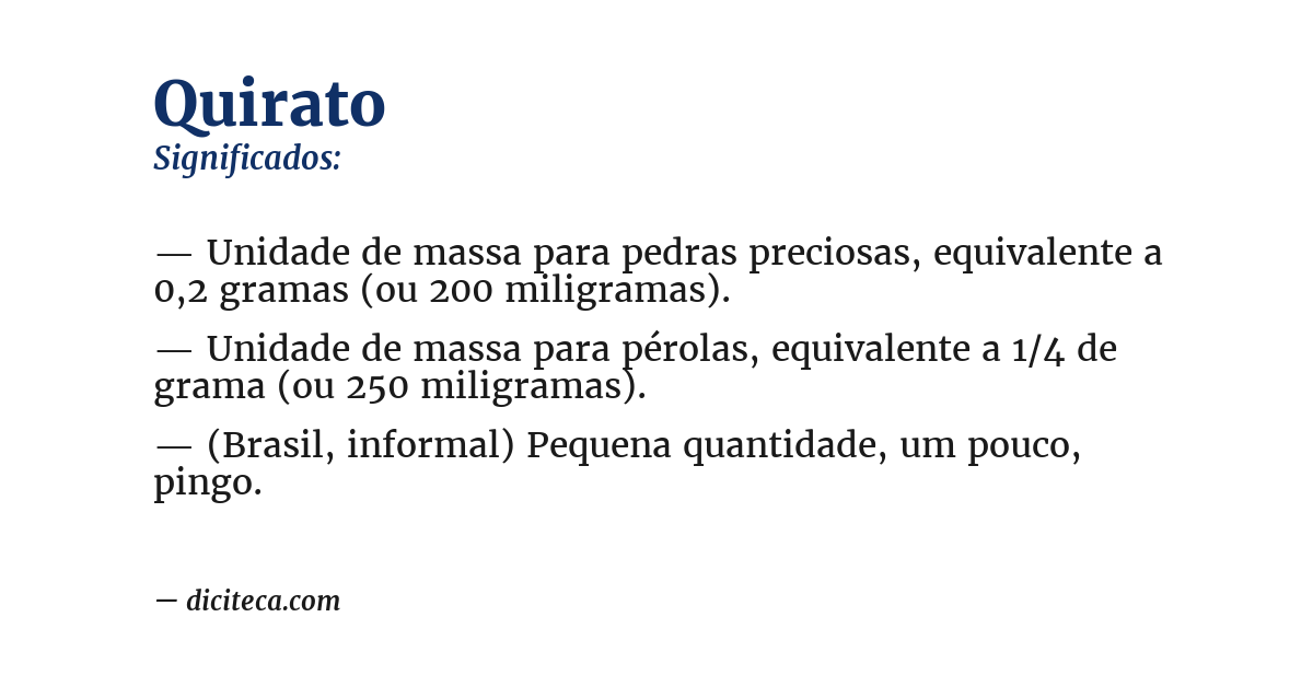 Significado de quirato