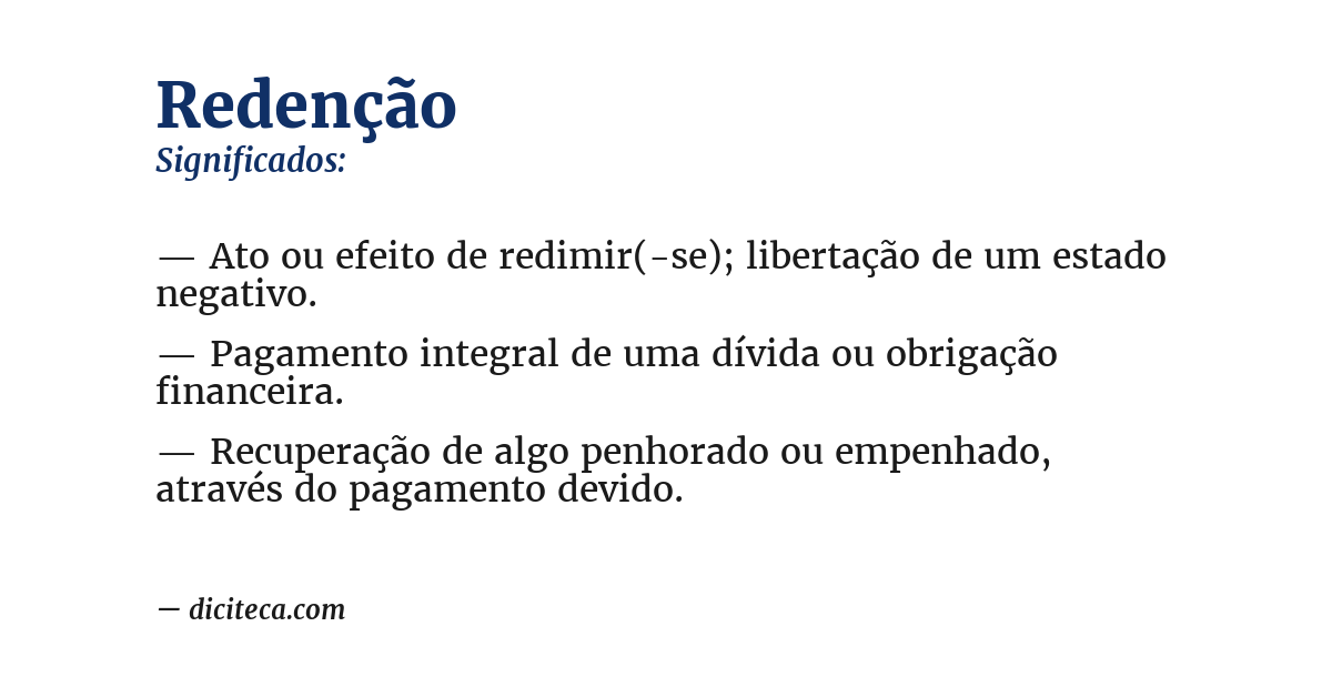 Significado de redenção
