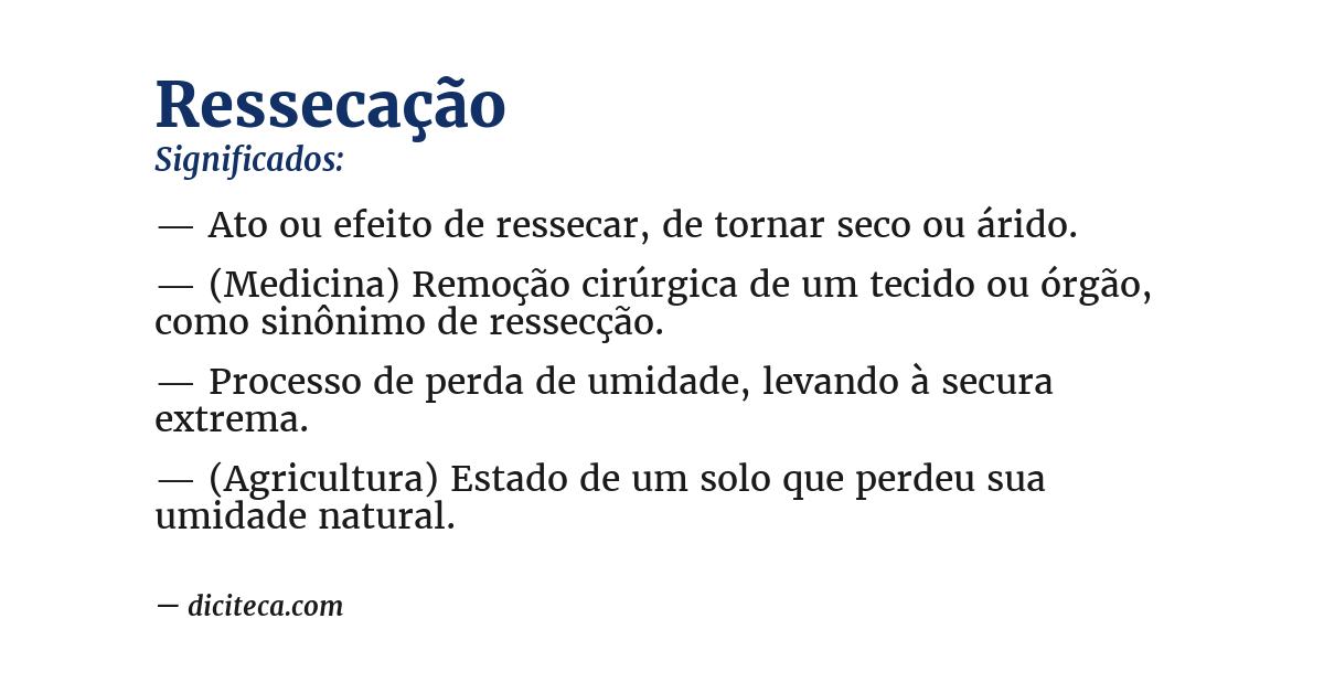 Significado de ressecação