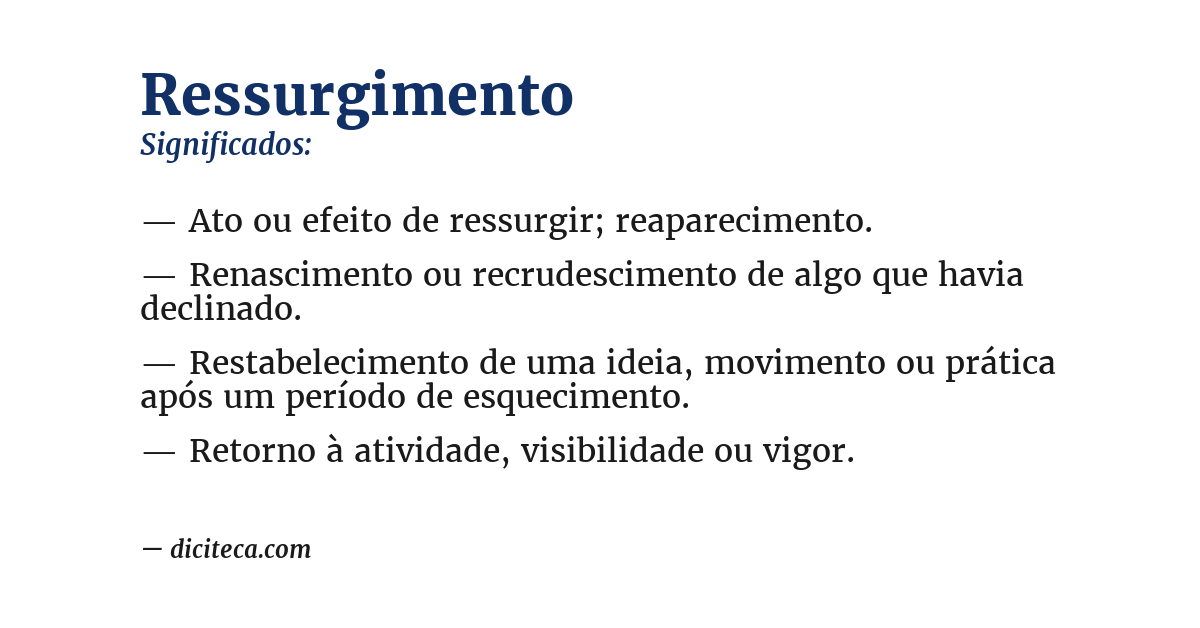 Significado de ressurgimento