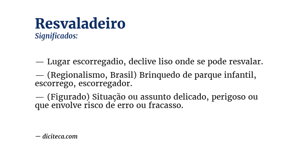 Significado de resvaladeiro