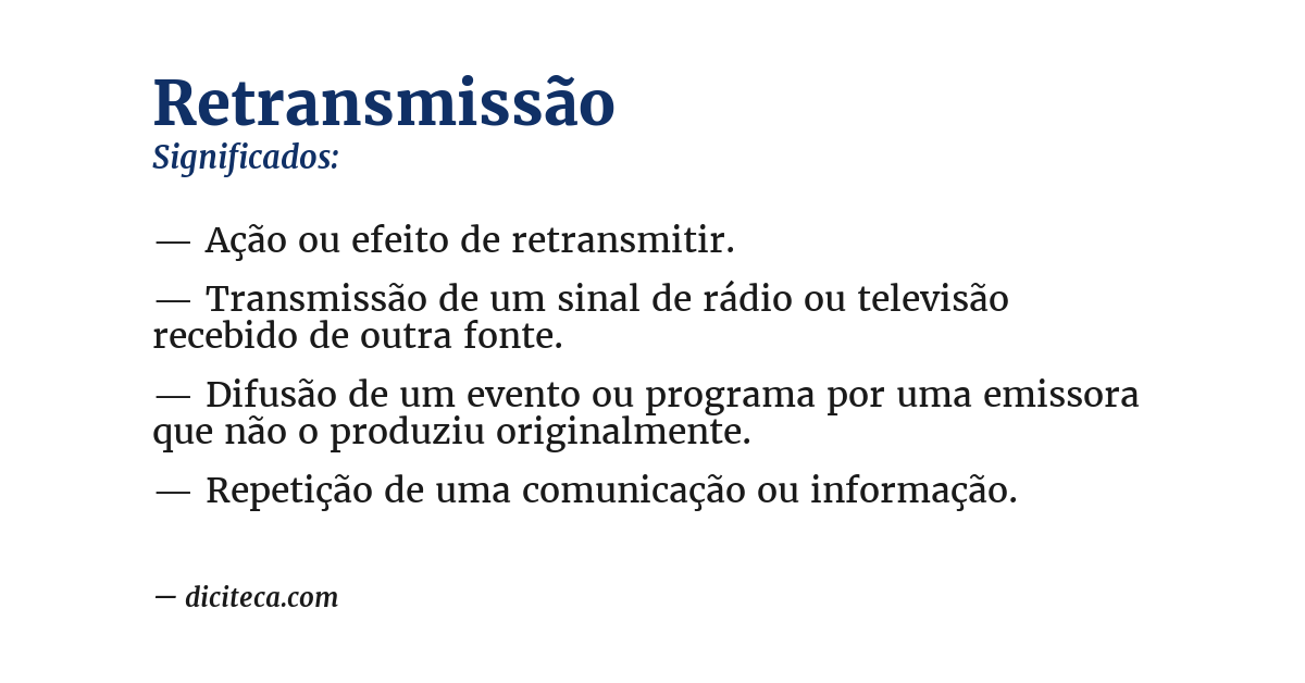 Significado de retransmissão