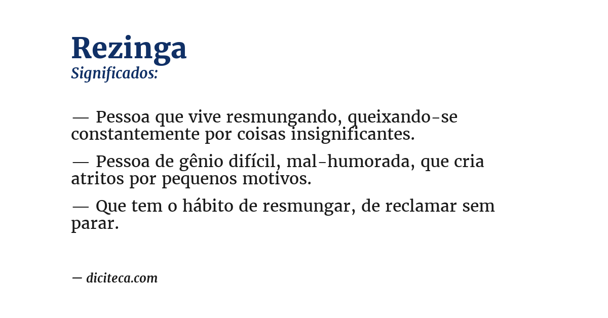 Significado de rezinga