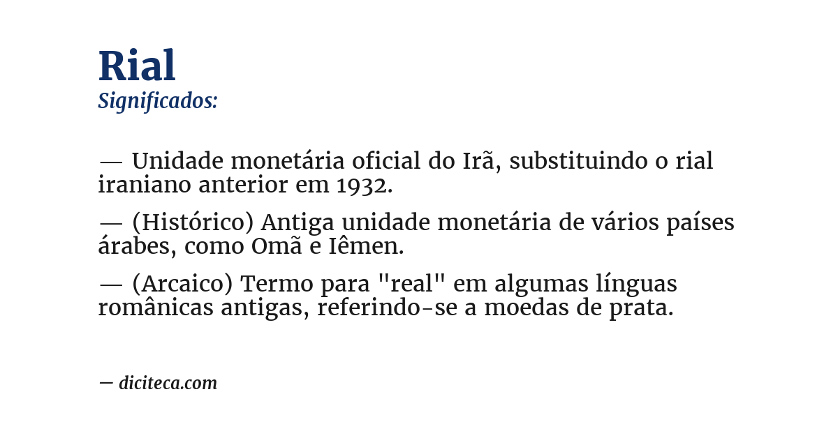 Significado de rial