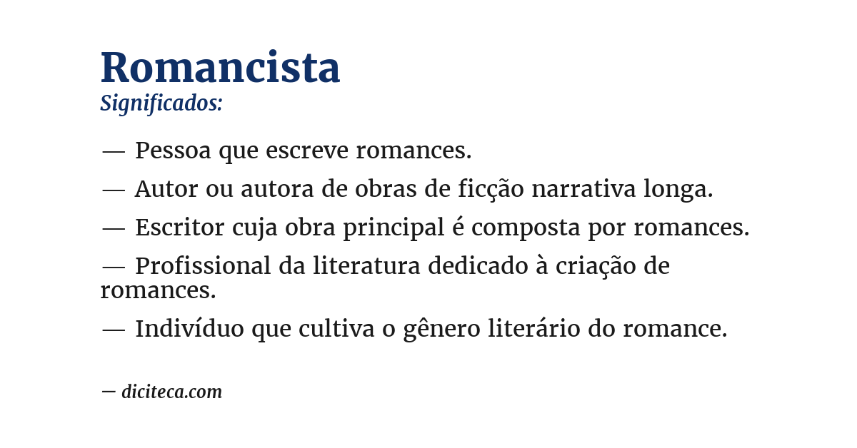 Significado de romancista