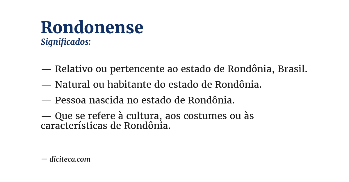 Significado de rondonense