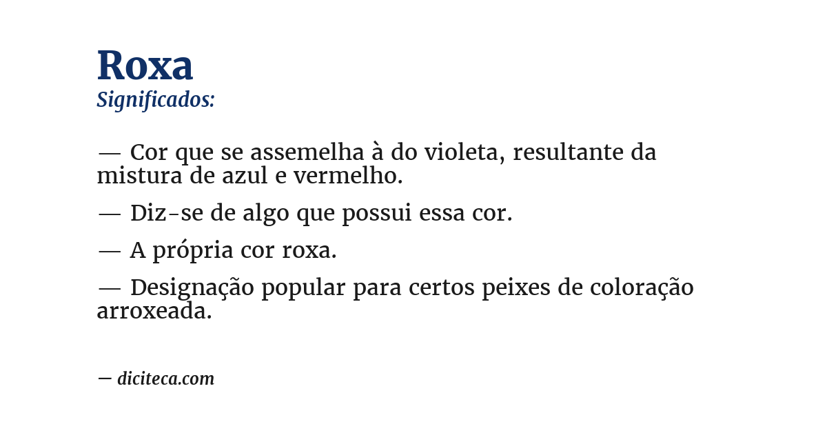 Significado de roxa