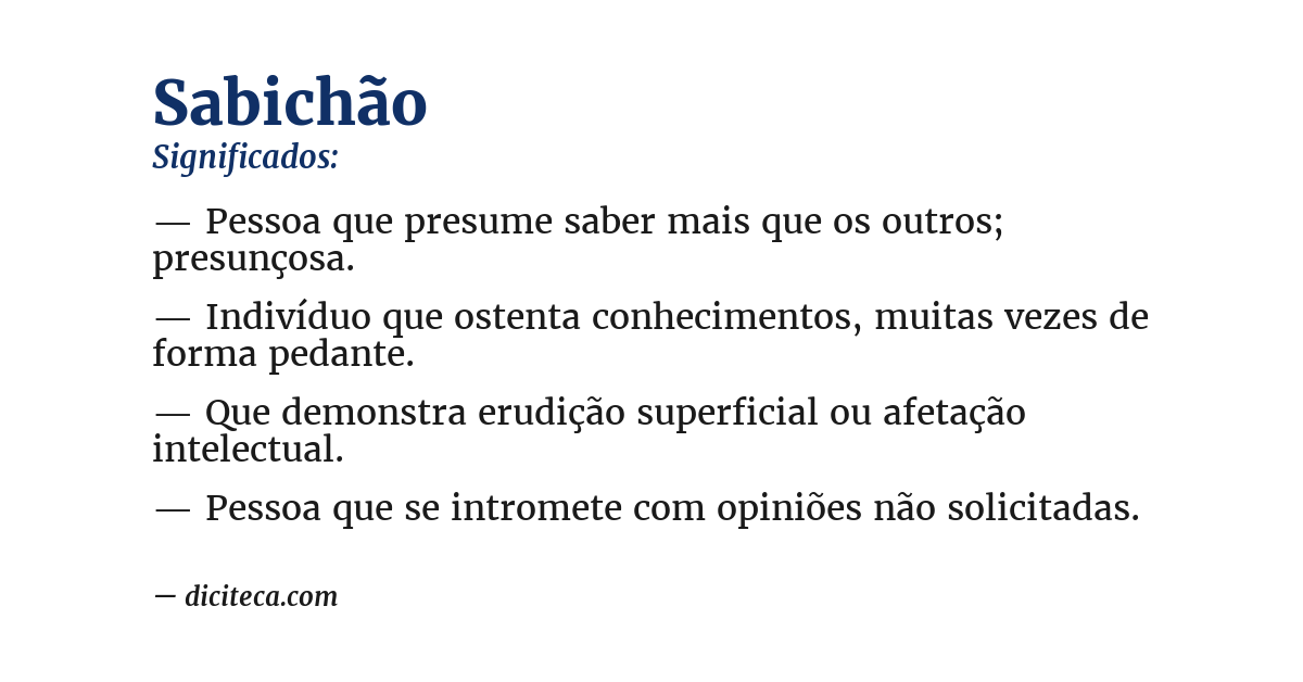 Significado de sabichão