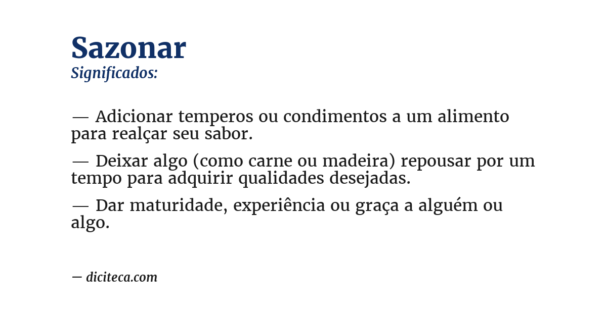 Significado de sazonar