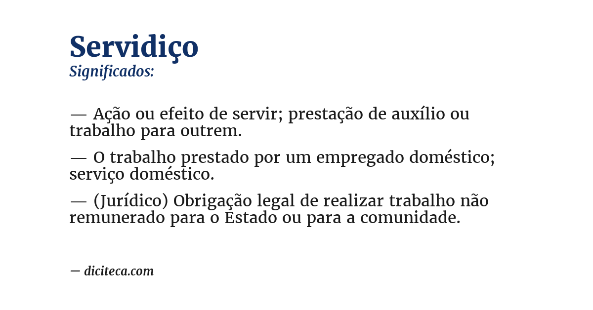 Significado de servidiço