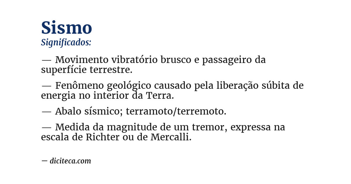 Significado de sismo