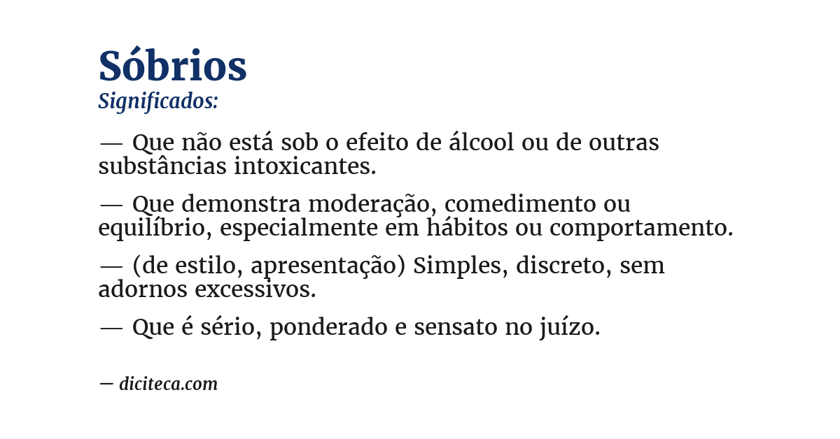 Significado de sóbrios