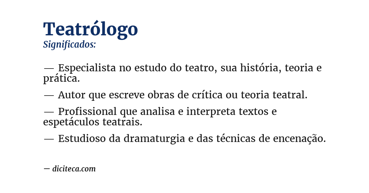 Significado de teatrólogo