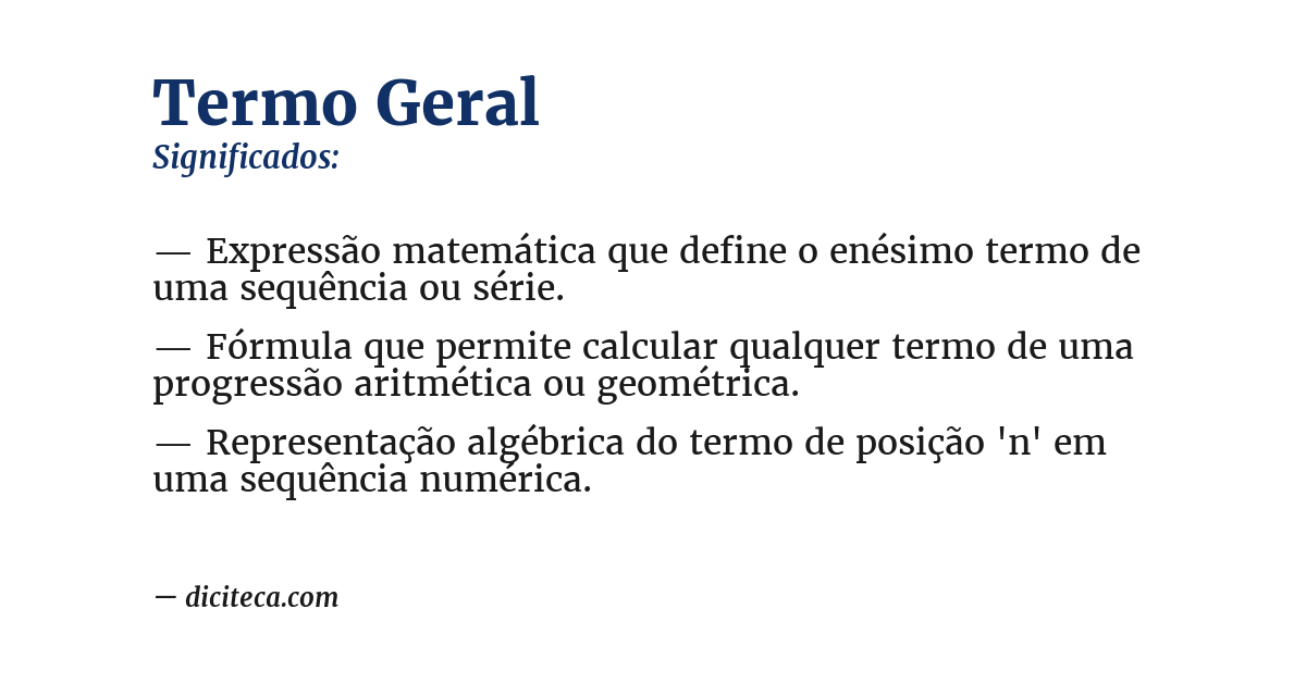 Significado de termo geral