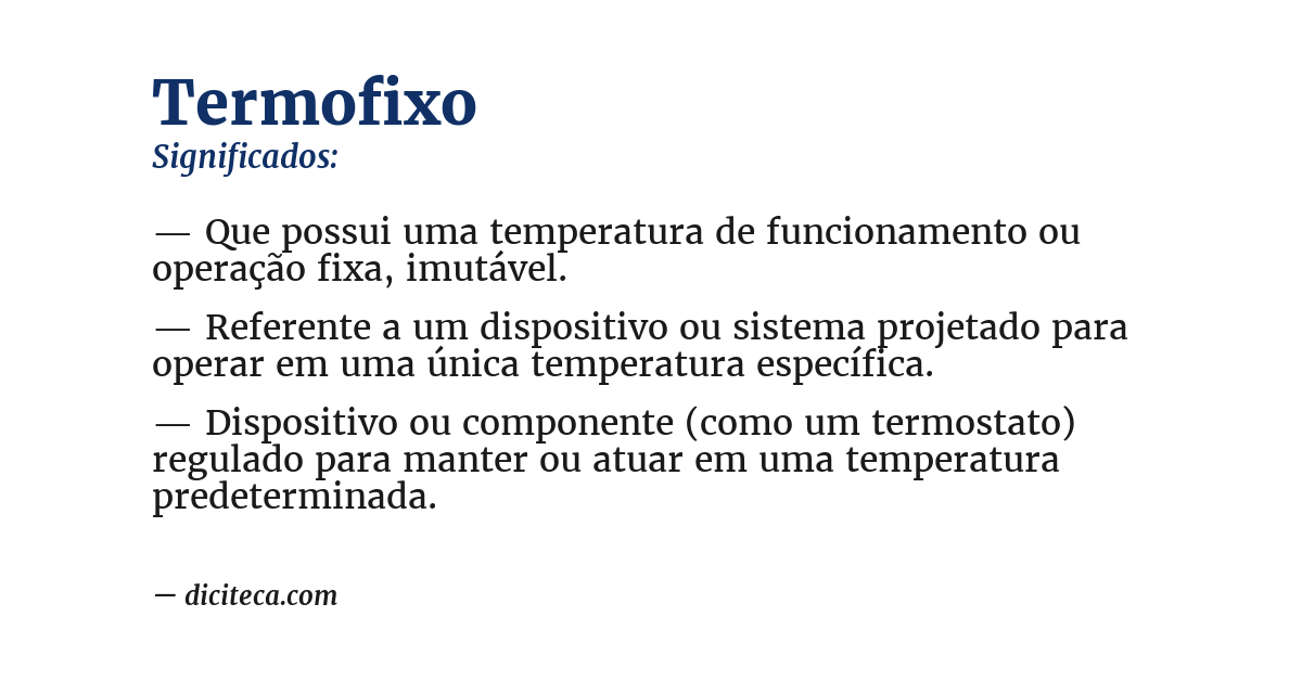 Significado de termofixo