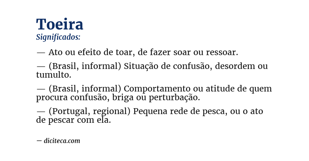 Significado de toeira
