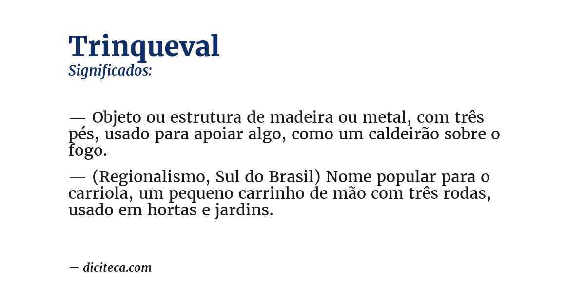 Significado de trinqueval