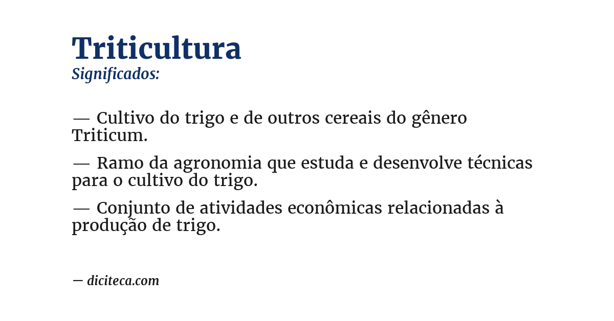 Significado de triticultura