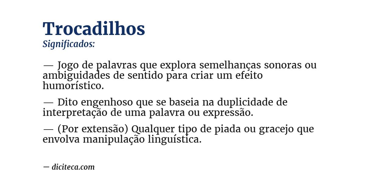 Significado de trocadilhos