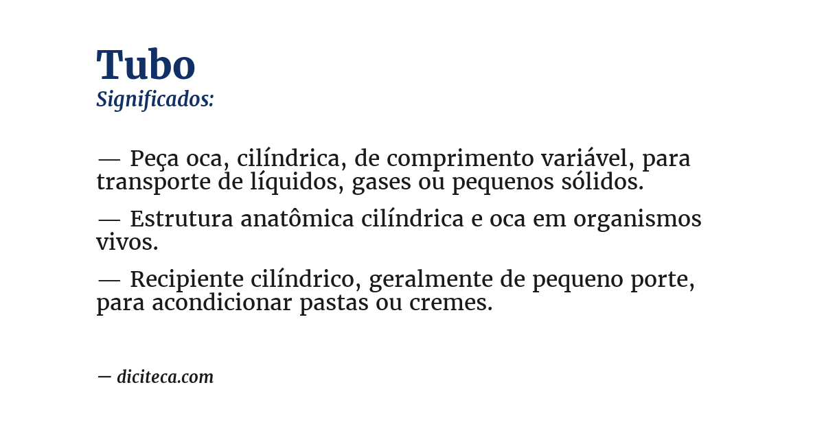 Significado de tubo