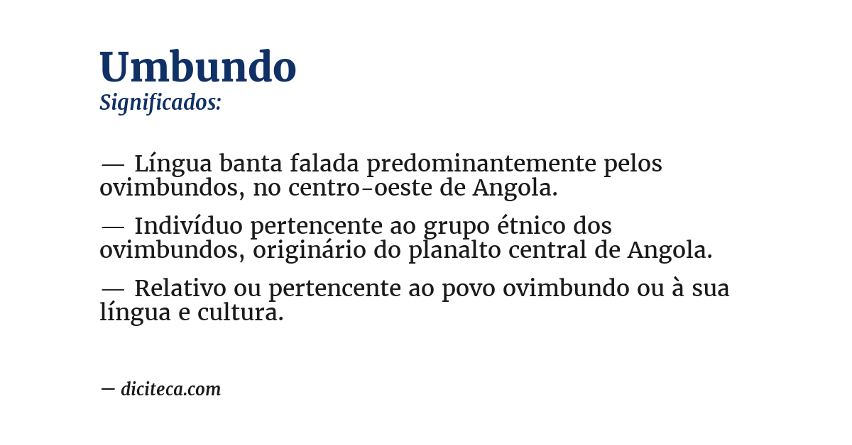Significado de umbundo