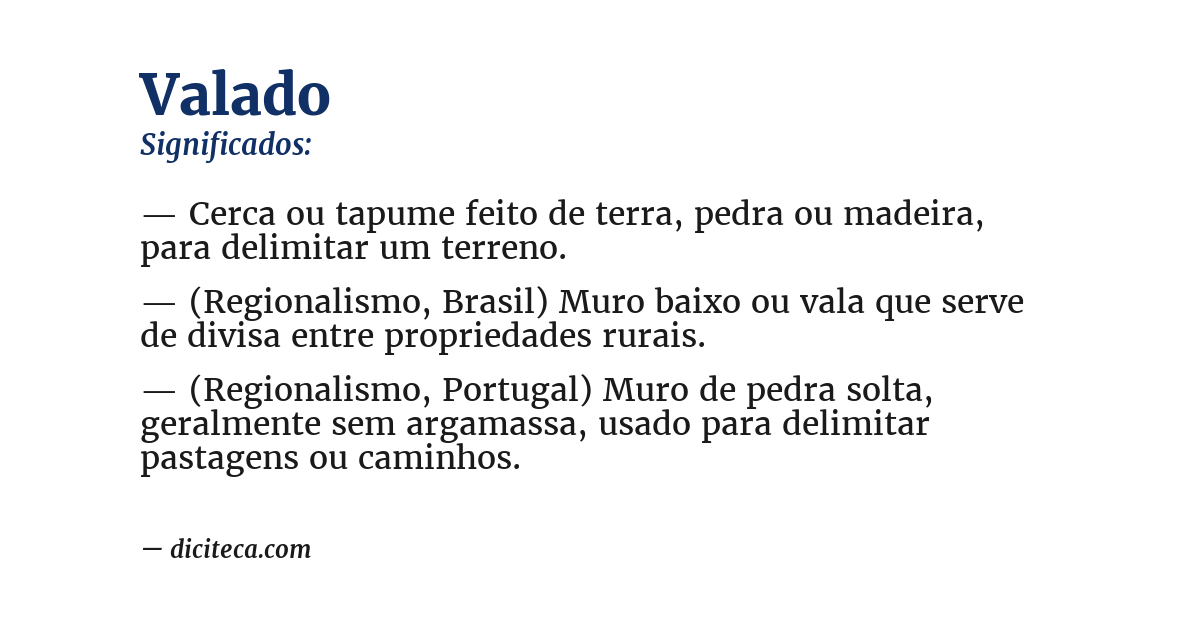 Significado de valado