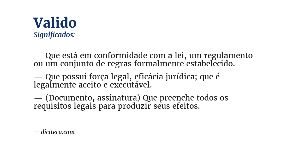 Significado de valido