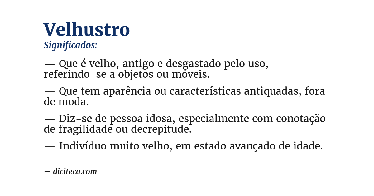 Significado de velhustro
