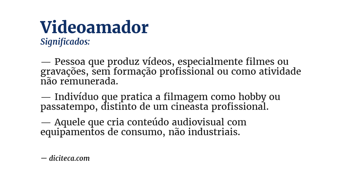 Significado de videoamador