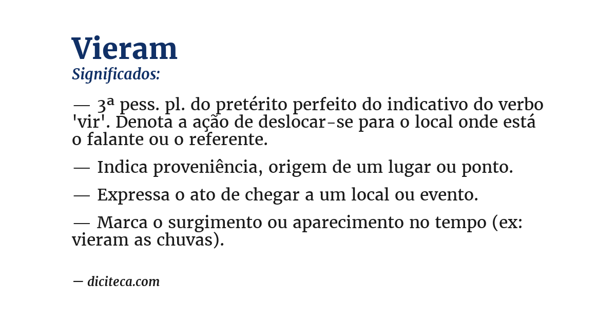 Significado de vieram