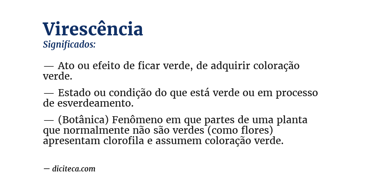 Significado de virescência