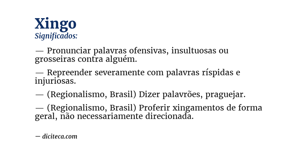 Significado de xingo