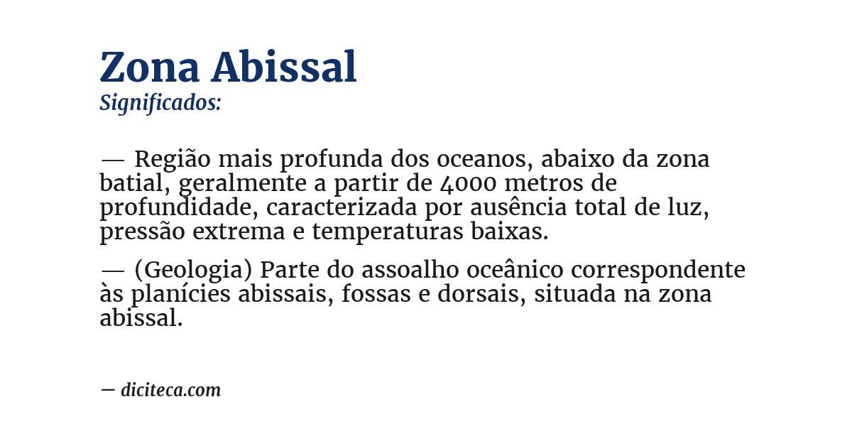 Significado de zona abissal
