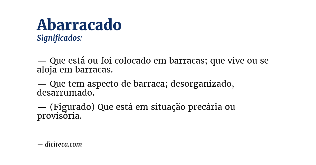 Significado de abarracado