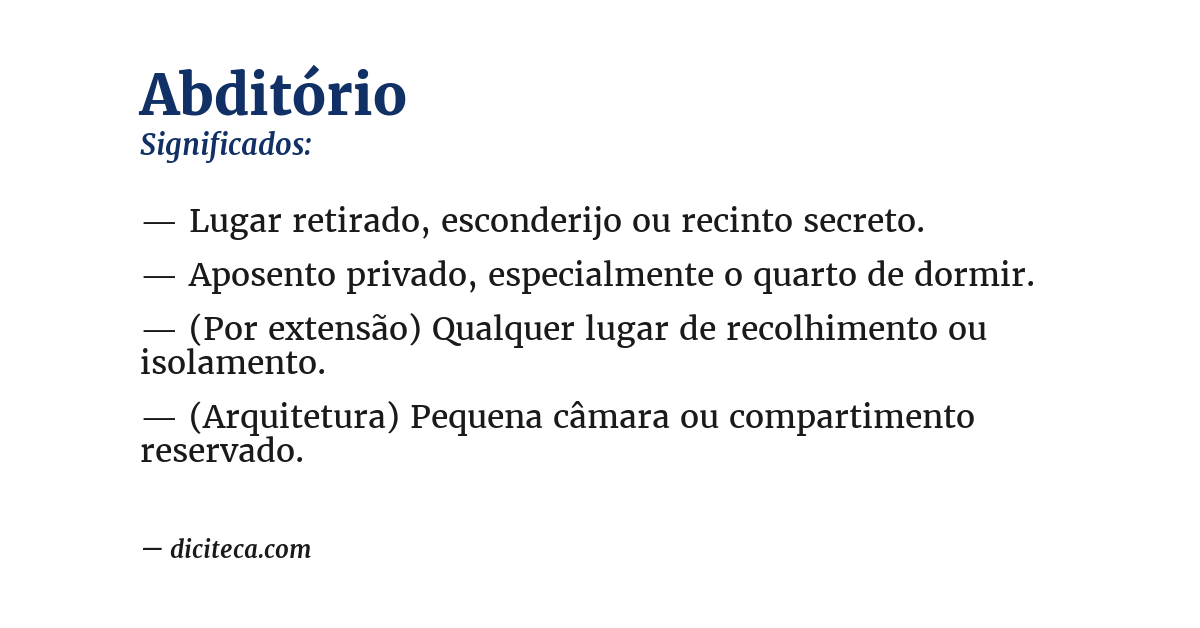 Significado de abditório