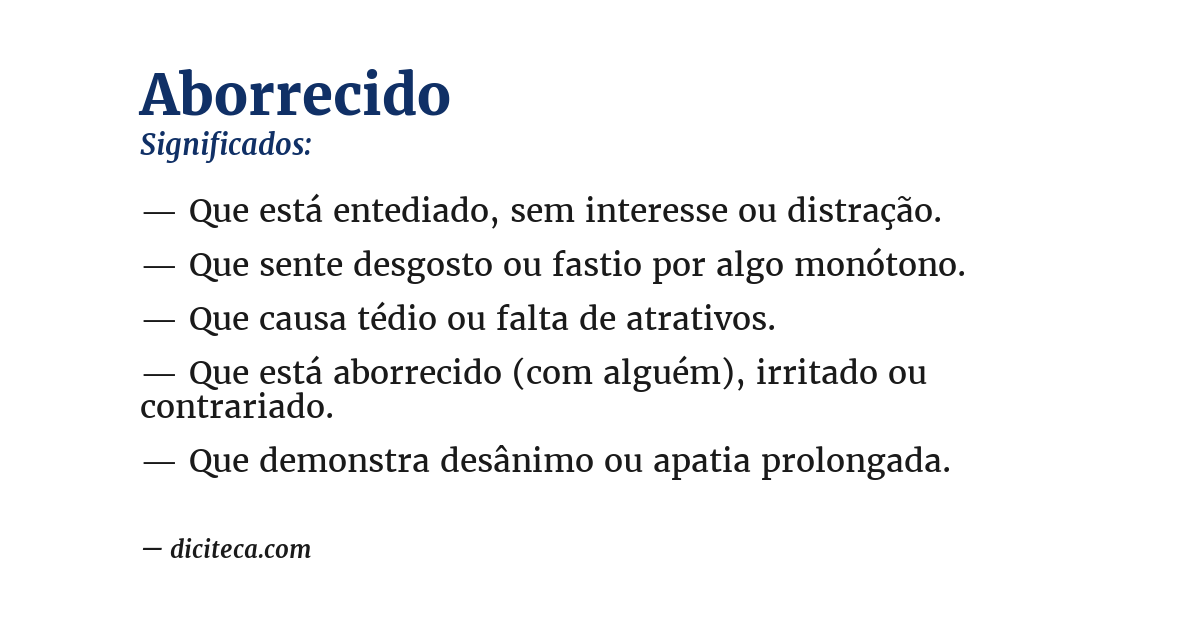 Significado de aborrecido