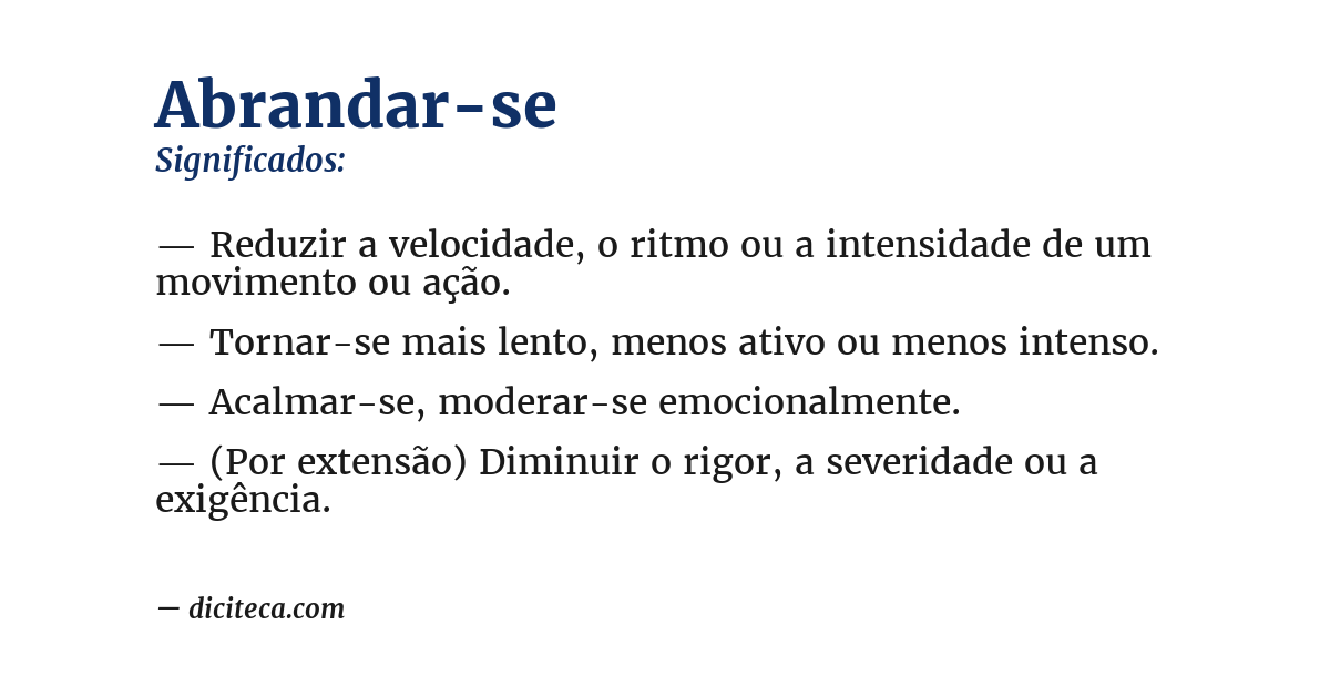 Significado de abrandar-se