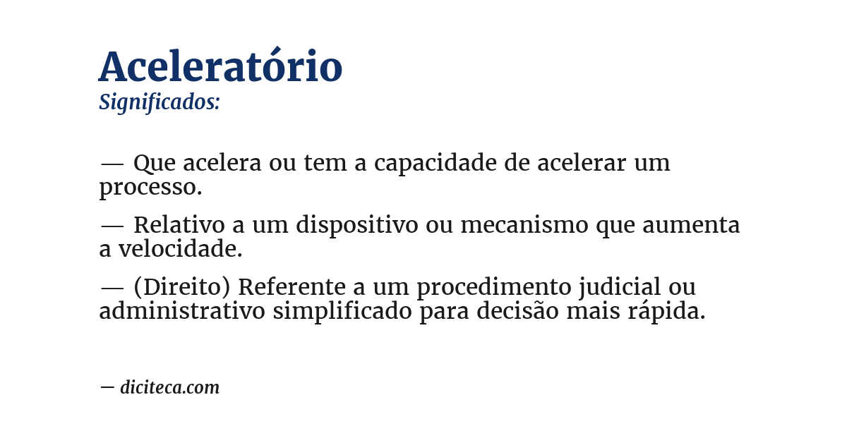 Significado de aceleratório