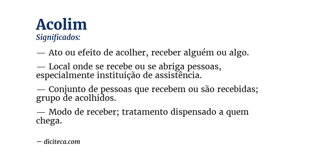 Significado de acolim
