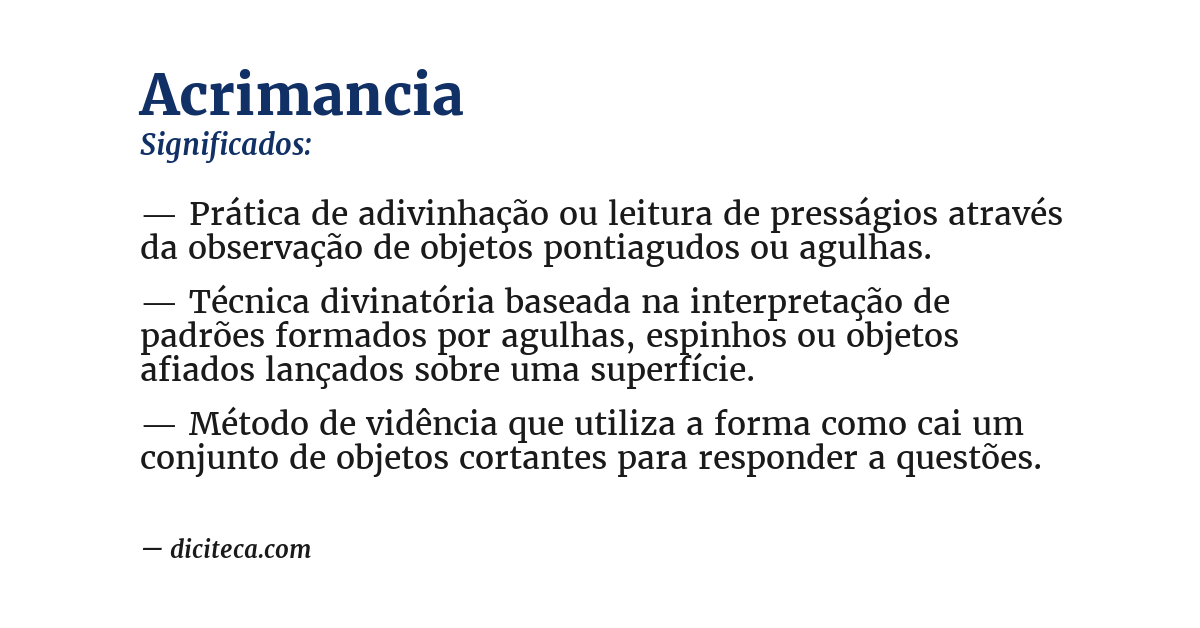 Significado de acrimancia
