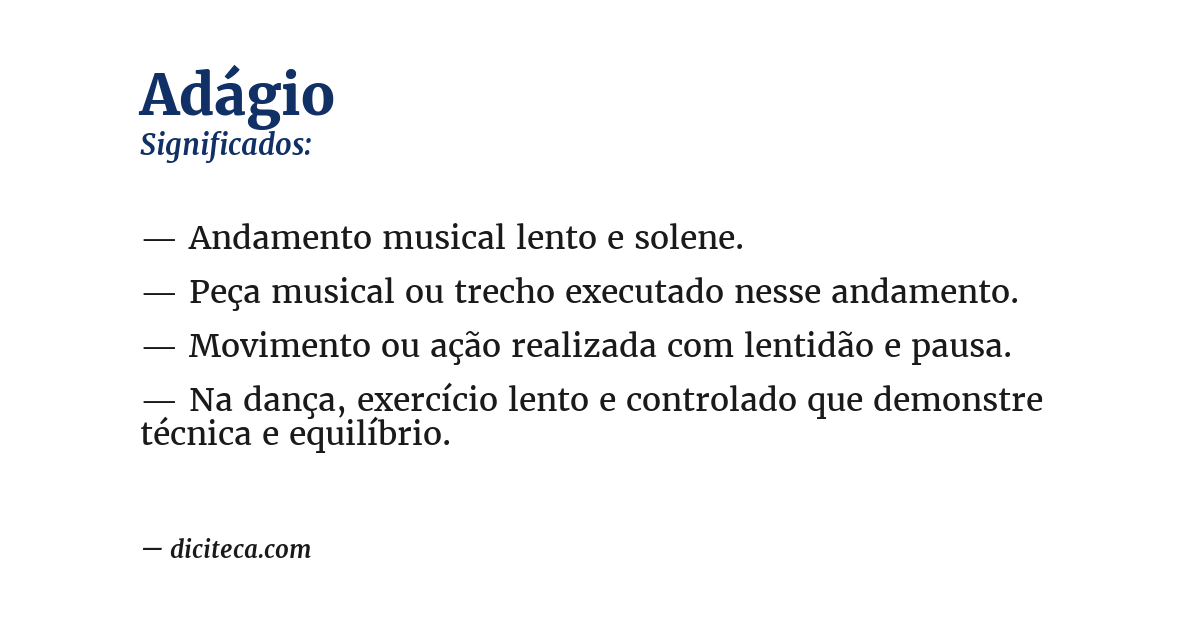 Significado de adágio