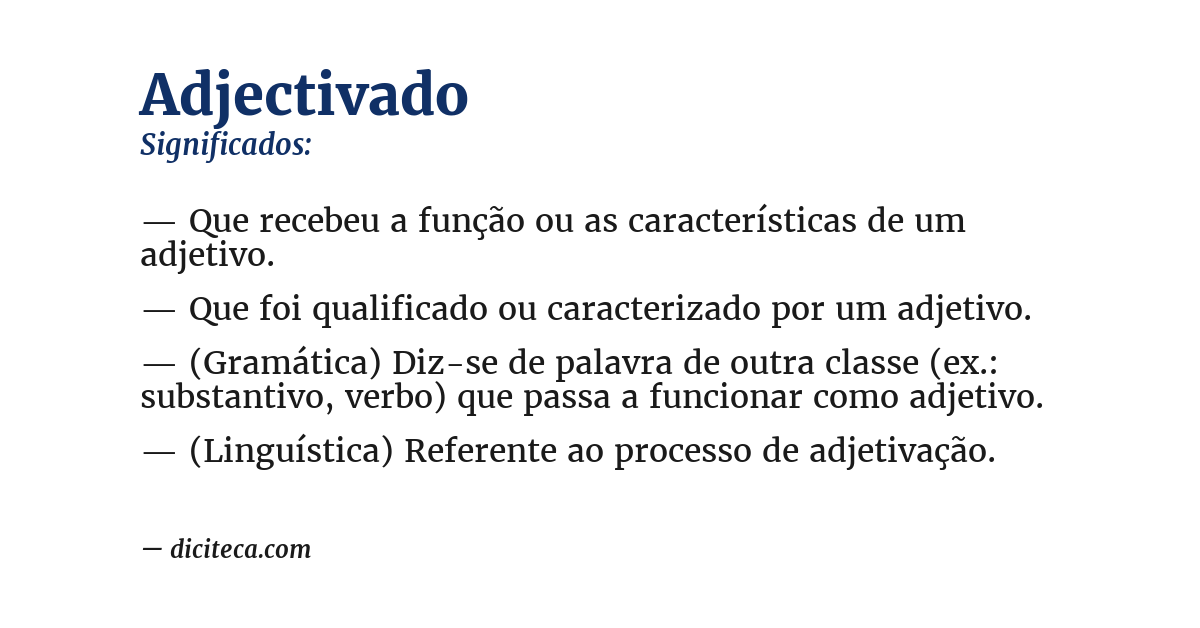 Significado de adjectivado