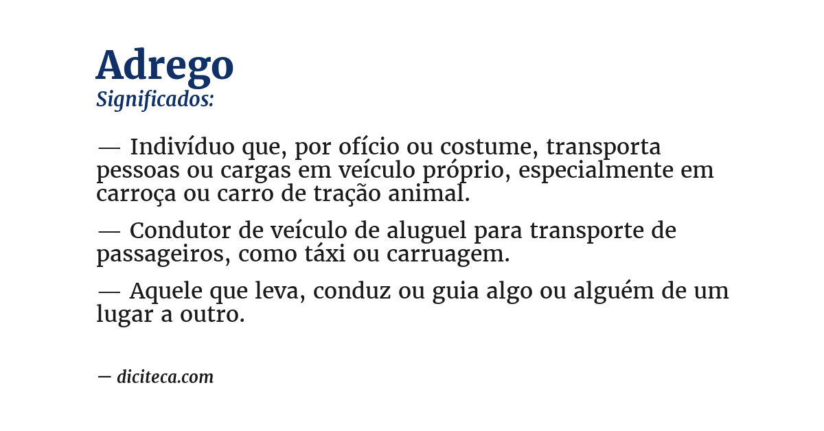 Significado de adrego