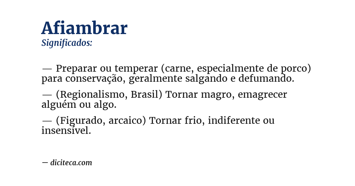 Significado de afiambrar