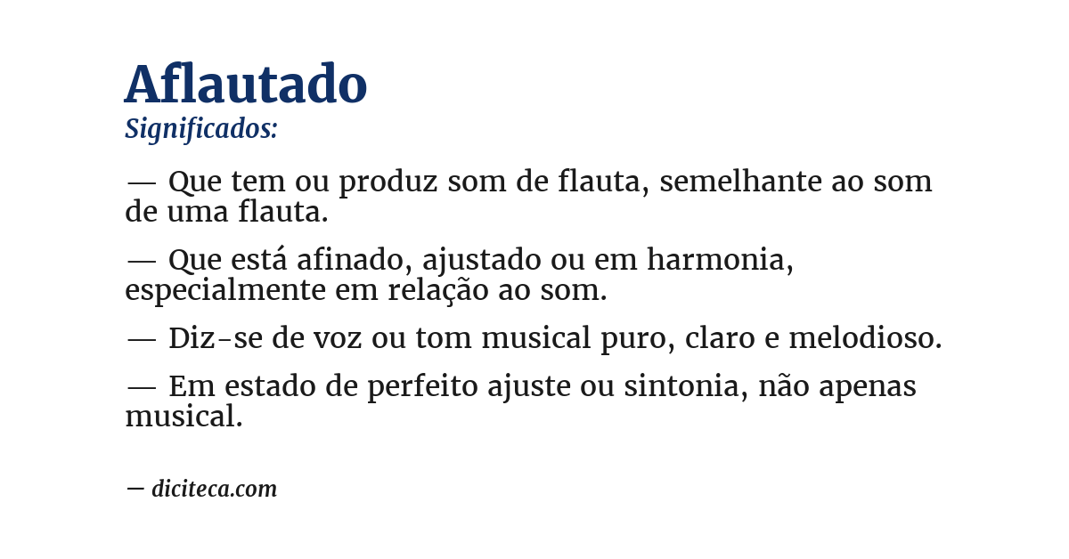 Significado de aflautado