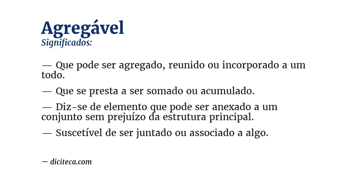 Significado de agregável